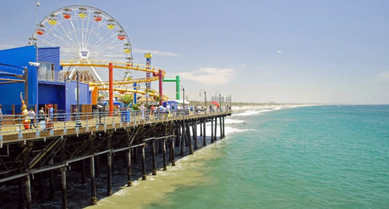 Los Angeles - Santa Monica Pier. Famoso parque de atracciones en el muelle de Santa Monica.