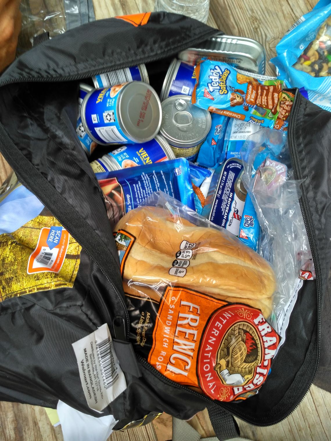 Havasu Falls cómo llegar - comida para 2 noches en Havasupai.