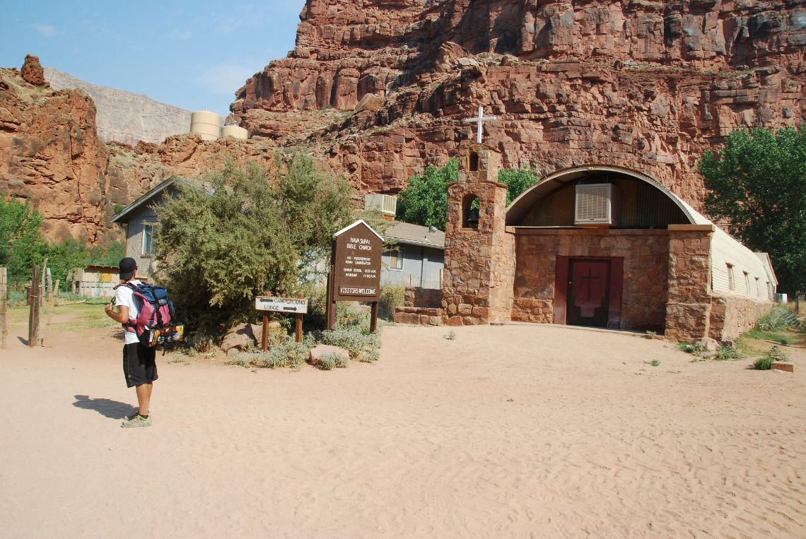 Havasupai - Iglesia situada en Supai. El pueblo de Supai es el único núcleo urbano dentro de la tribu de los Havasupai.