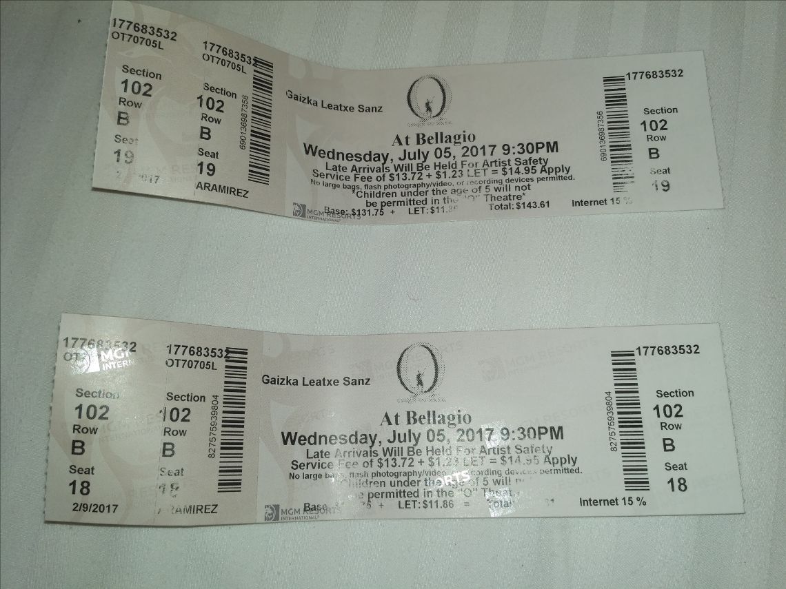 las vegas entradas circo del sol o