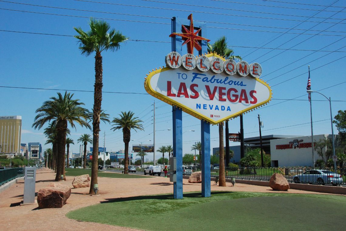 Las Vegas - famoso cartel de bienvenida situado en la entrada sur del a ciudad